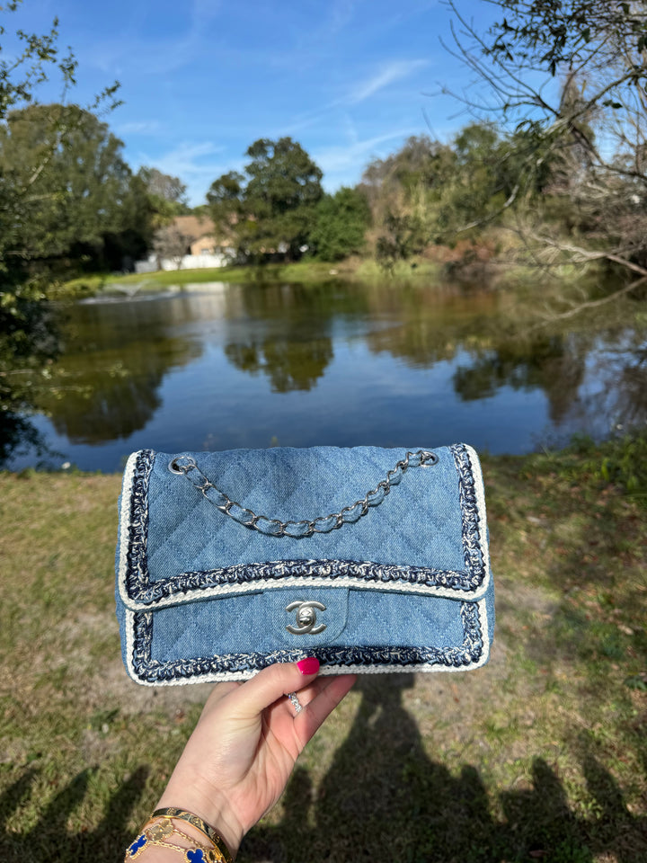 Chanel Medium Denim Braided Single Flap