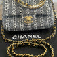Chanel Black & White Mini Tweed Pearl Flap Bag