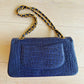 Chanel Navy Blue Matte Alligator Medium Classic Flap Bag