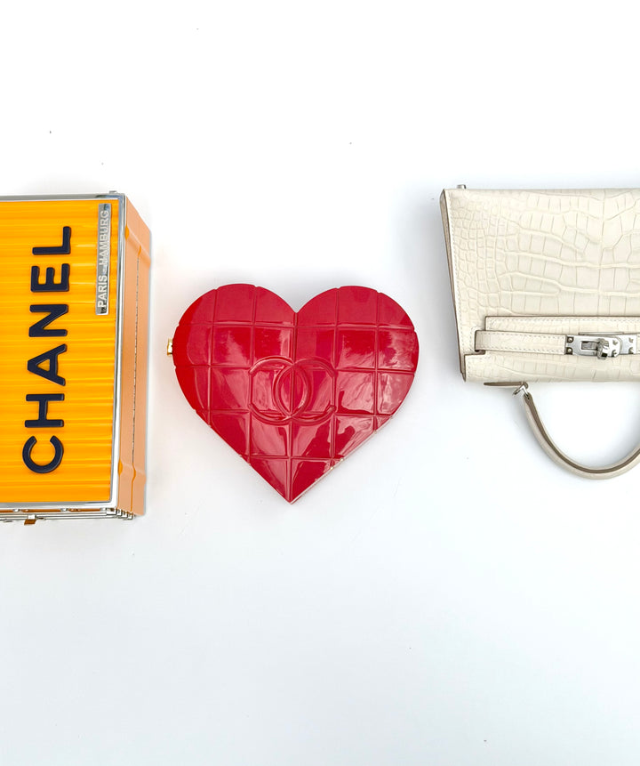 Chanel Heart Minaudiere Lucite Red Gold Hardware 2002