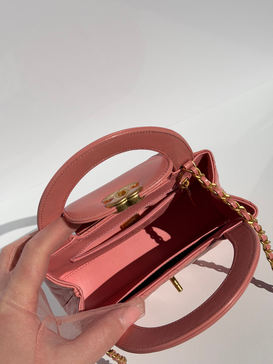 Chanel 23K Pink Aged Calfskin Mini Kelly