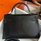 Hermes Mini Sellier Black Lizard Kelly 20