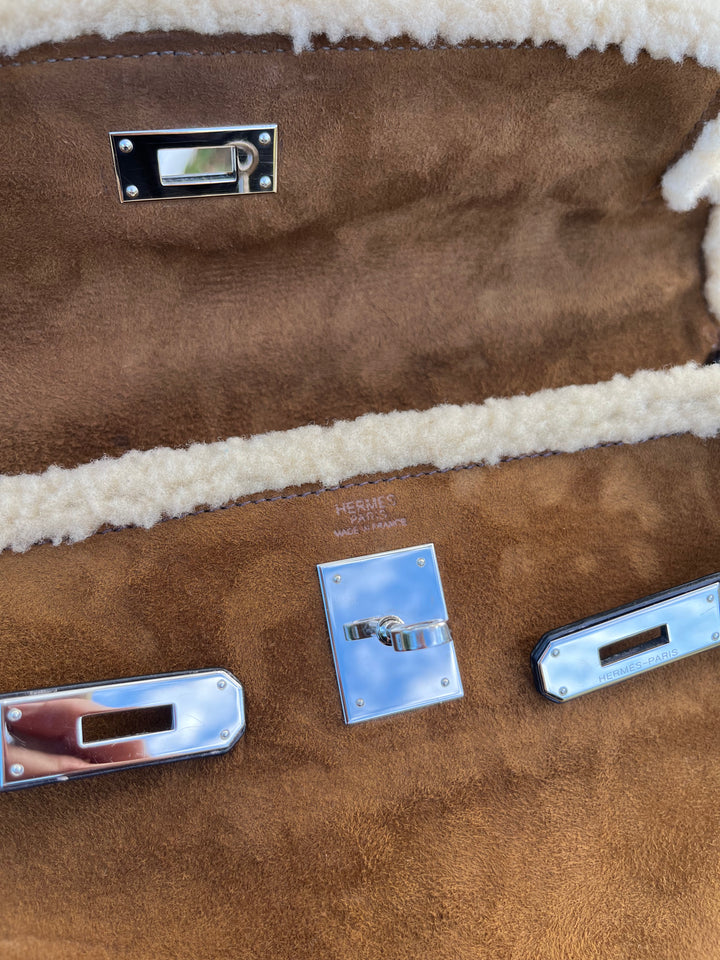 Hermes Shearling Teddy Kelly 35 PHW