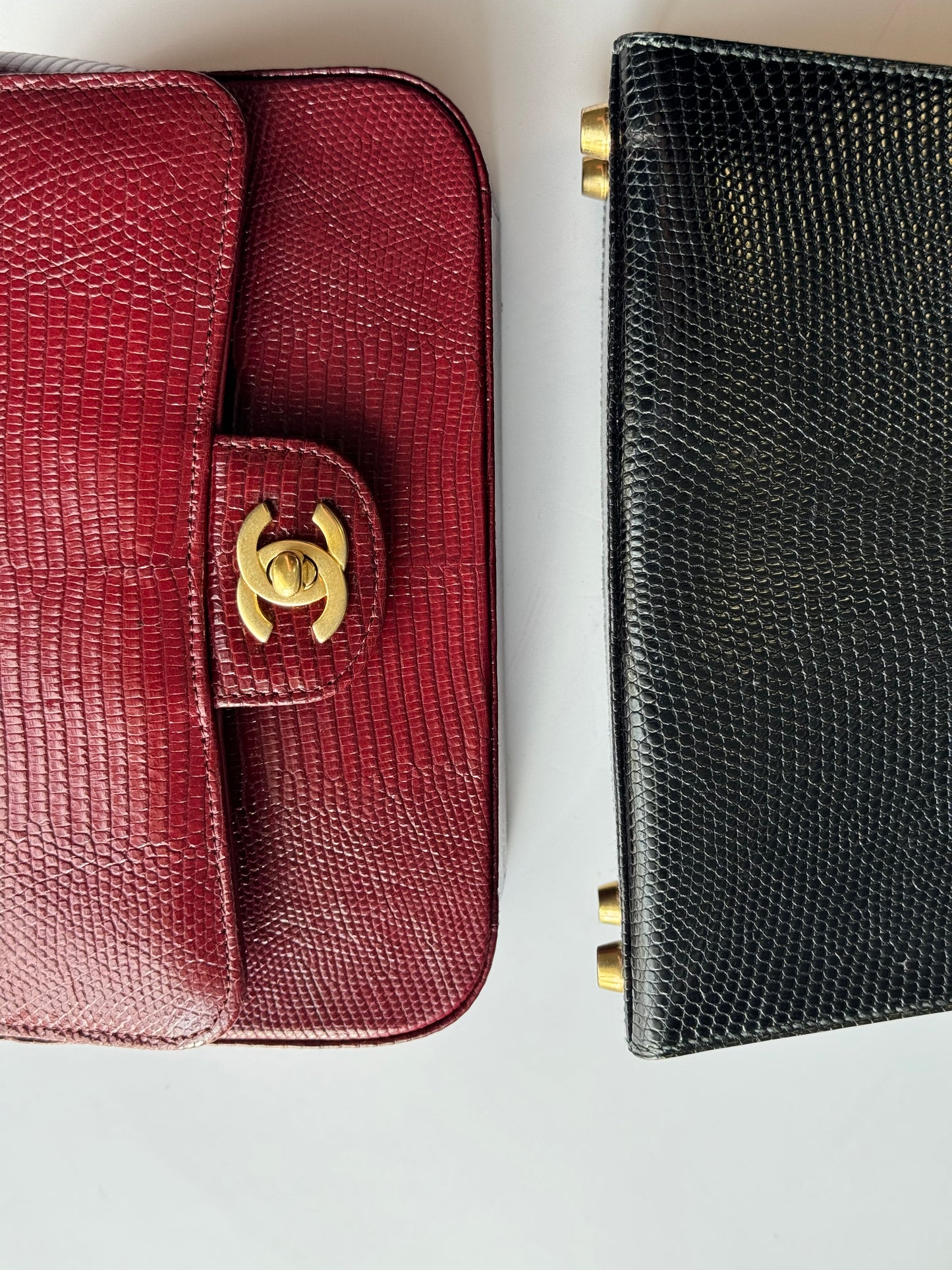 Chanel Burgundy Lizard Mini Rectangular Flap Bag