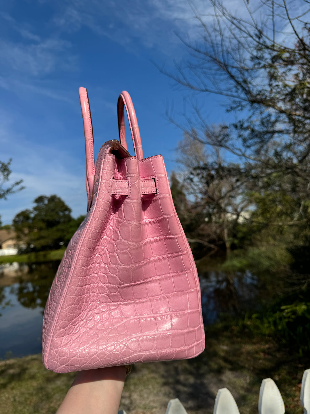 Hermes Bubblegum Matte Croc Birkin 35 PHW