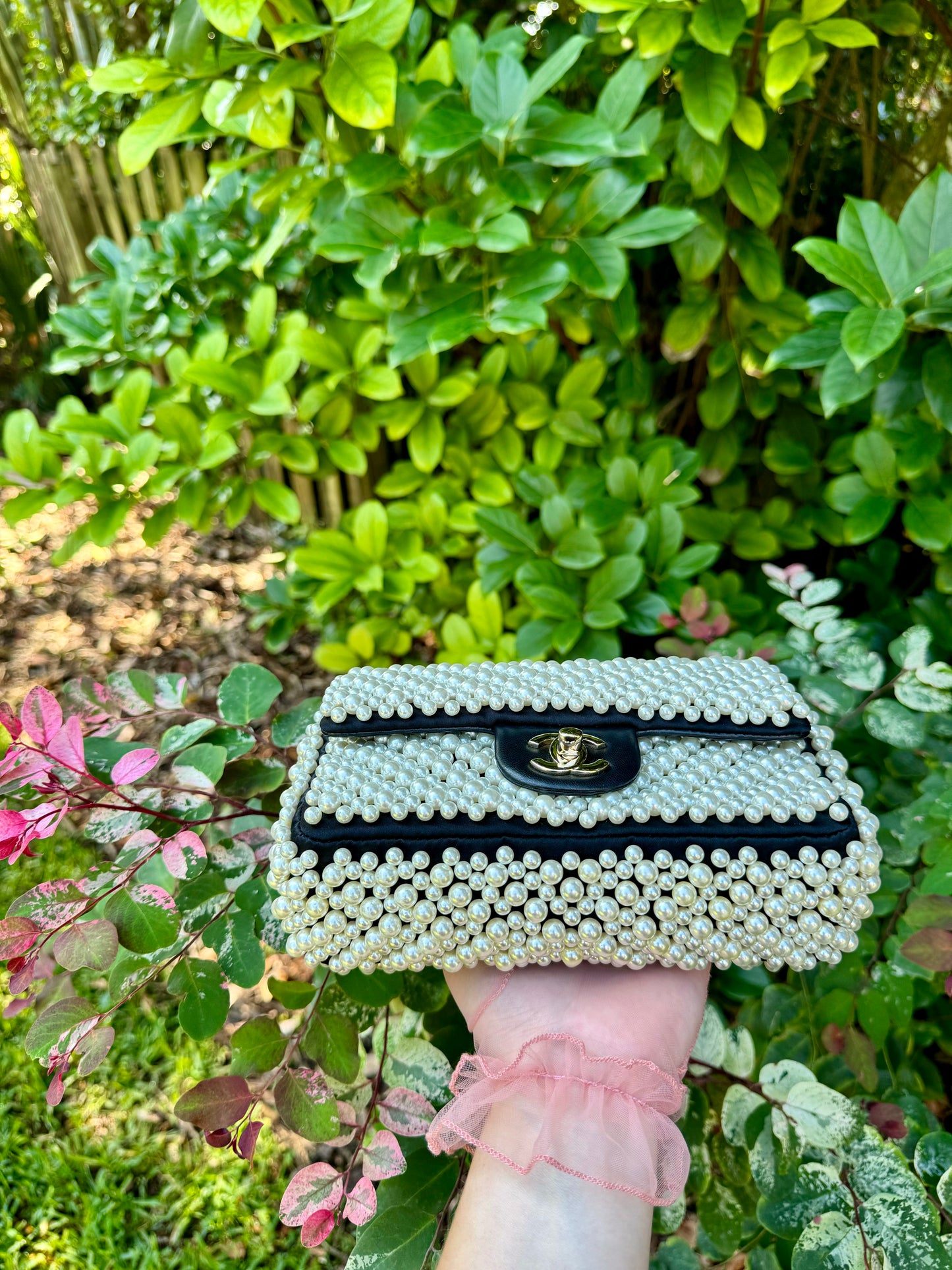 Chanel 19S Pearl Embellished Mini Rectangular Flap Bag