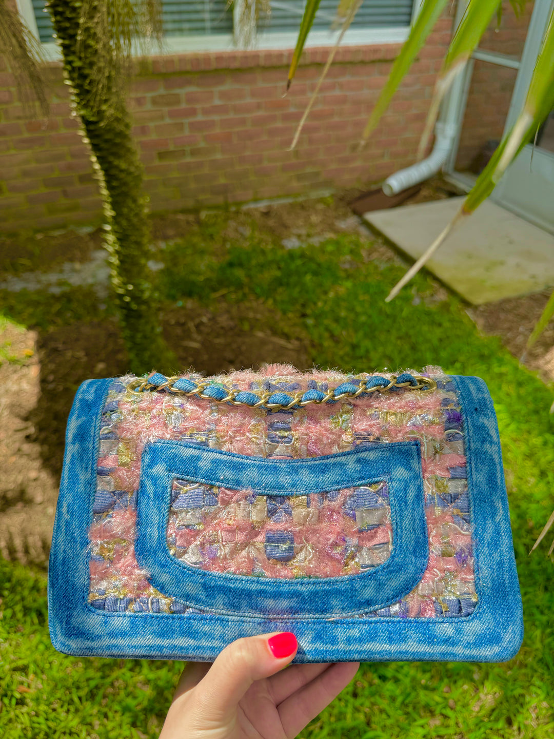 Chanel Tweed & Denim Medium Classic Flap Bag