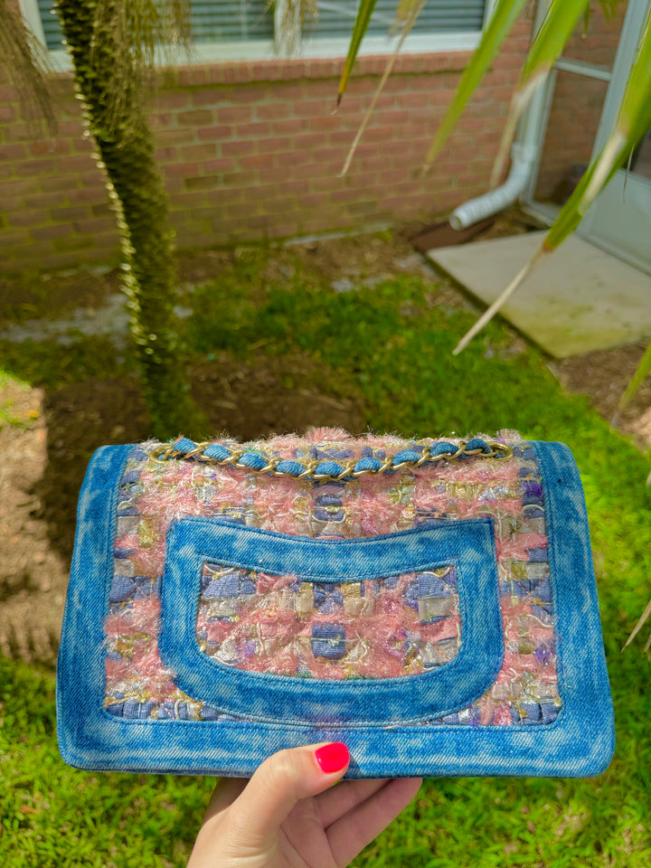 Chanel Tweed & Denim Medium Classic Flap Bag