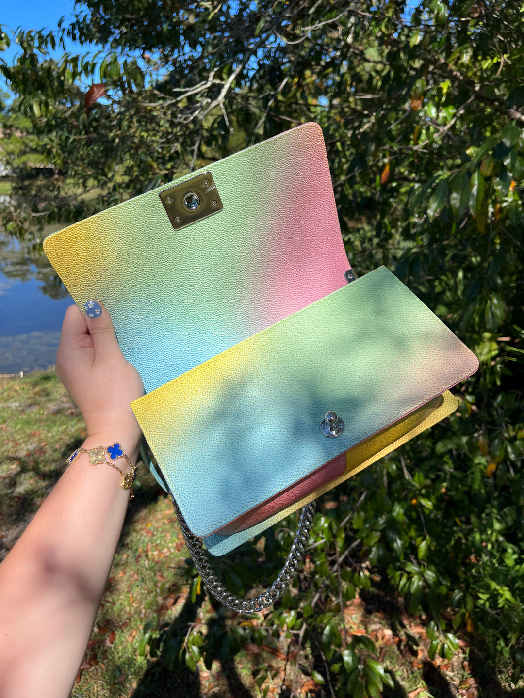 Chanel Rainbow Caviar Medium Boy Bag