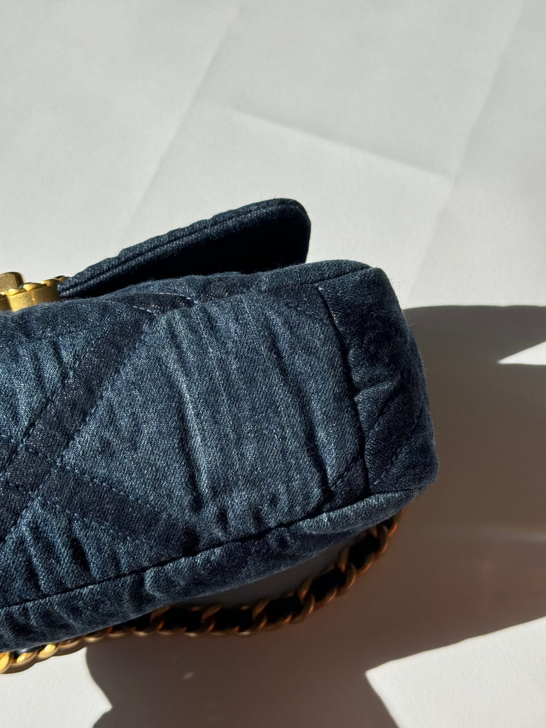 Chanel Small Navy Quilted Denim 19 Flap Bag