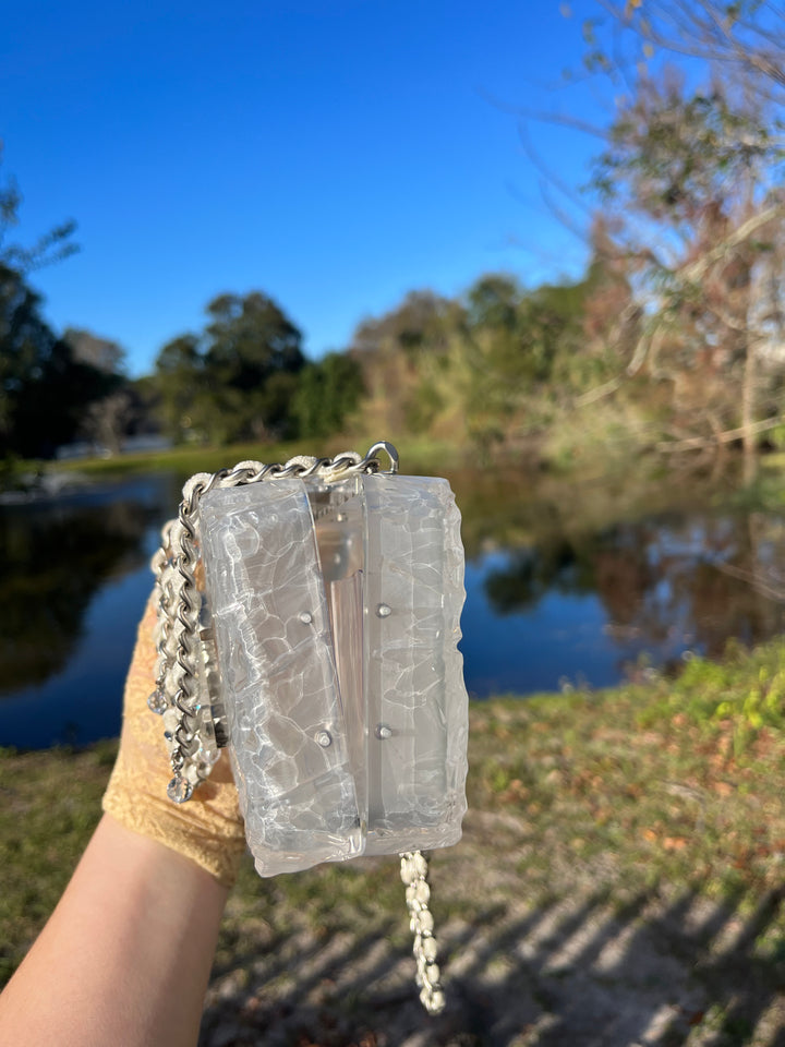 Chanel RARE Runway Acrylic Crystal CC Ice Cube Clutch