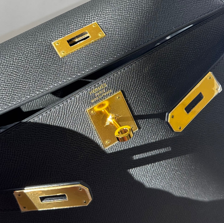 Hermes 2021 Black Noir Sellier Epsom Kelly 28