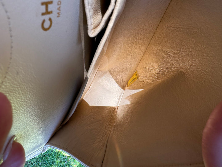 Chanel 2008 Beige Claire Medium Caviar Classic Flap W 24K GHW