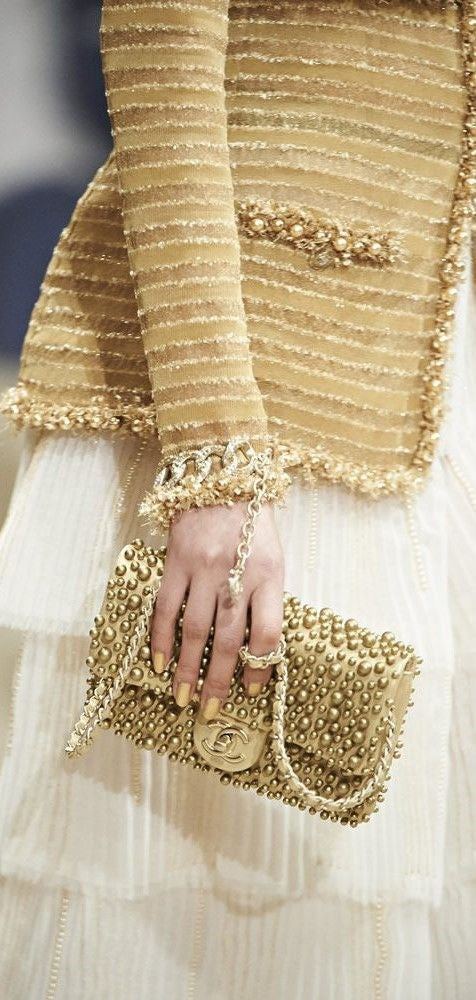 Chanel Paris Dubai Gold Metallic Pearly WOC
