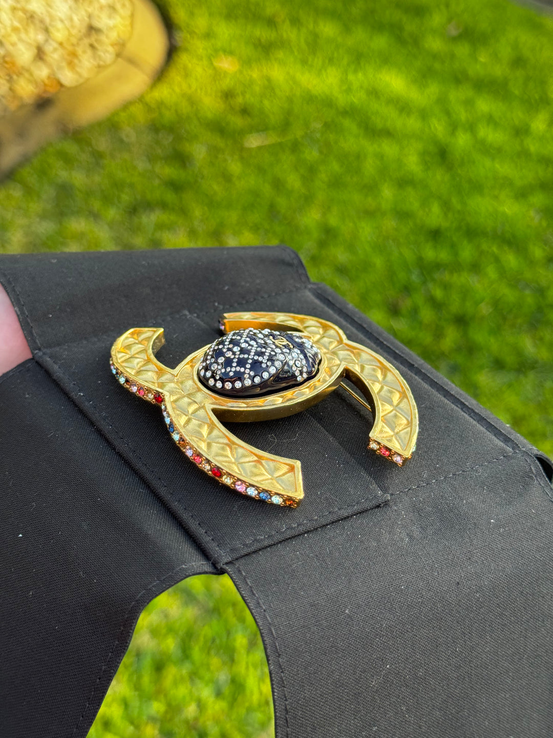 Chanel 19A Egypt Multicolor XL Beatle Brooch