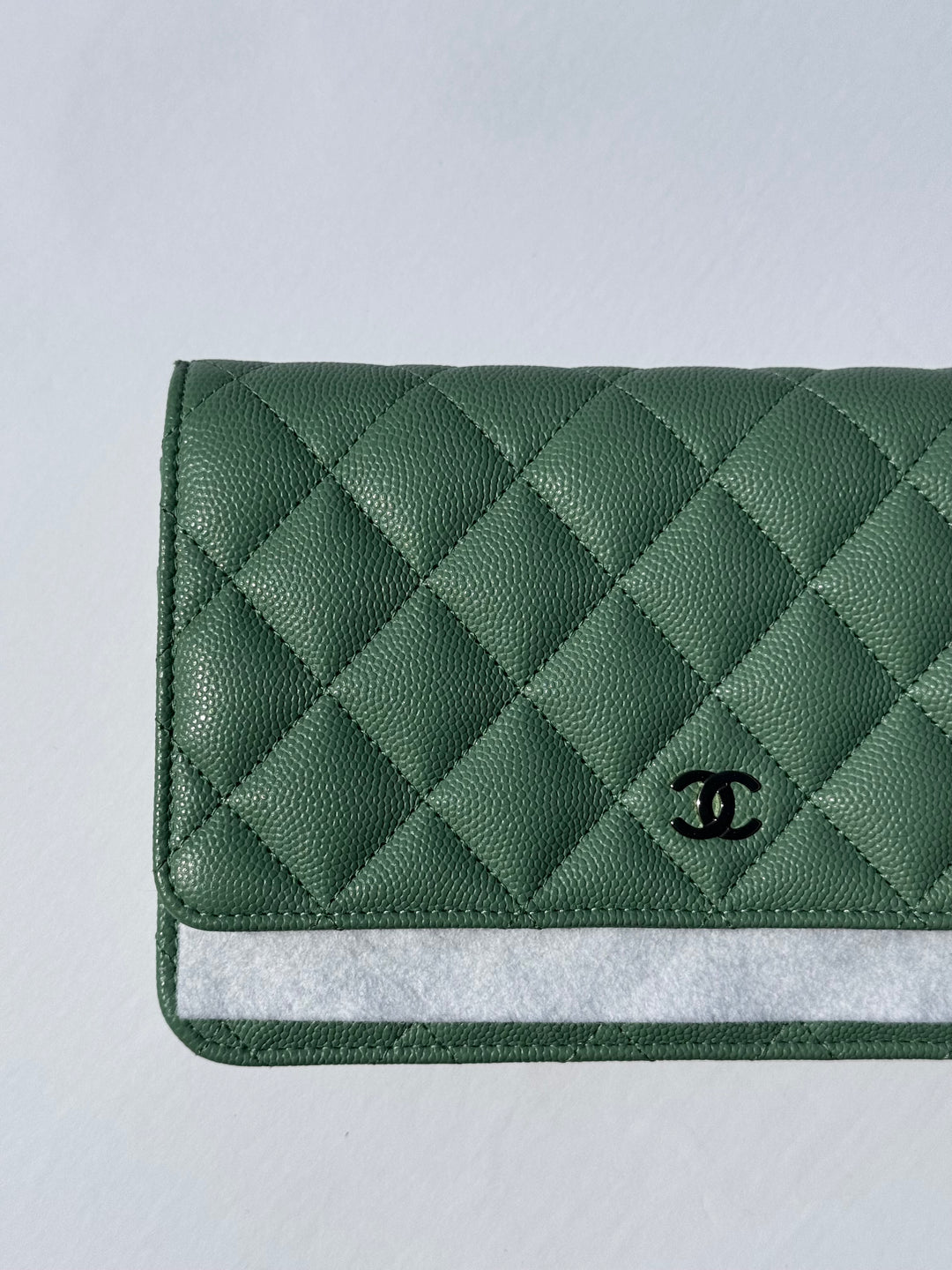 Chanel Light Green Caviar WOC