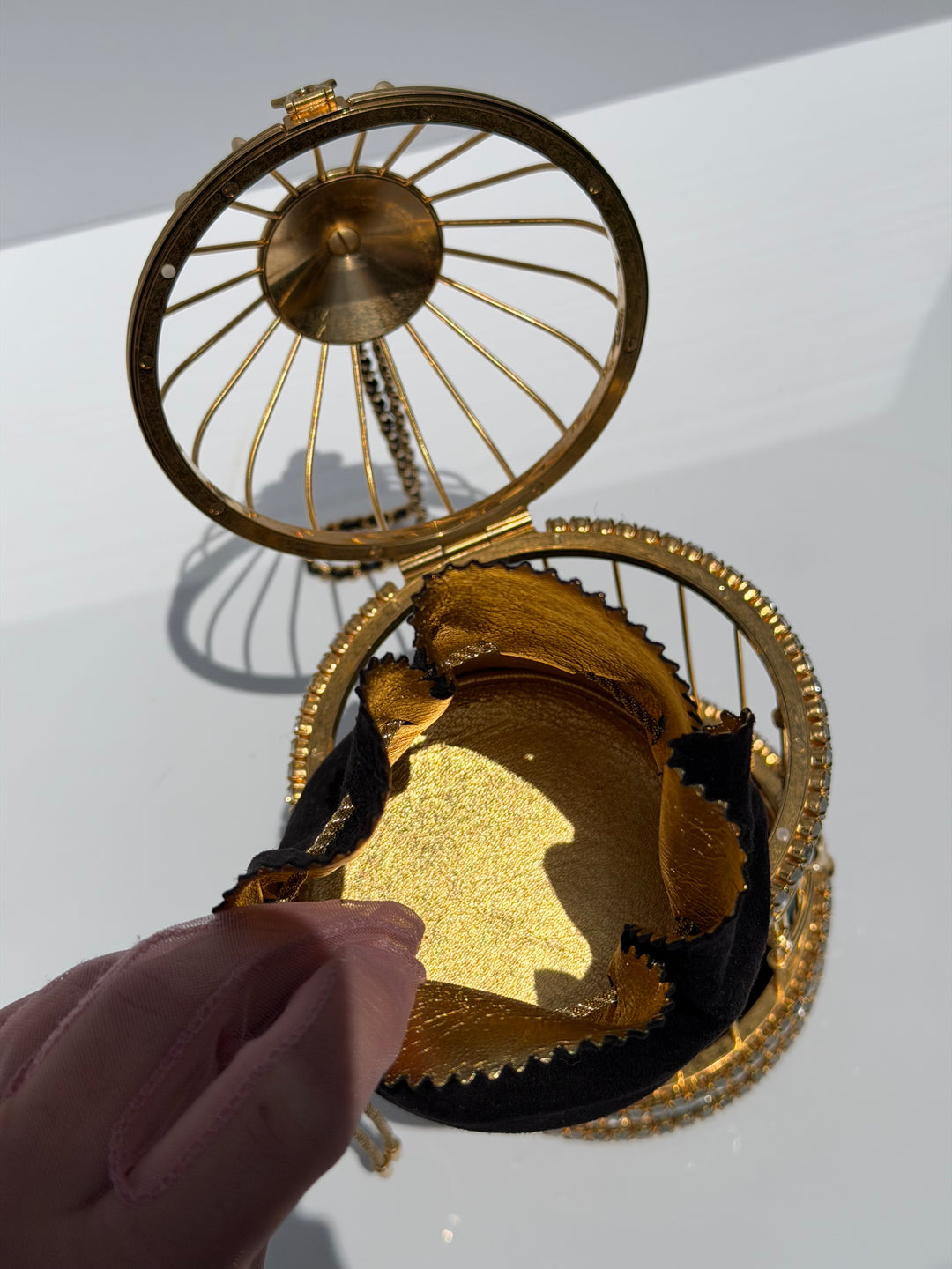 Chanel Bird Cage Minaudière Gold Lambskin Strass Enamel Gold Hardware 2020