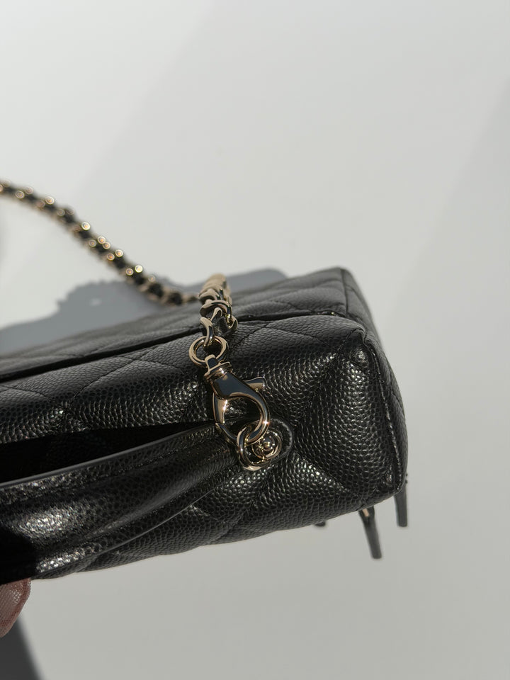 Chanel 25C Black LP Caviar Slim Vanity Bag