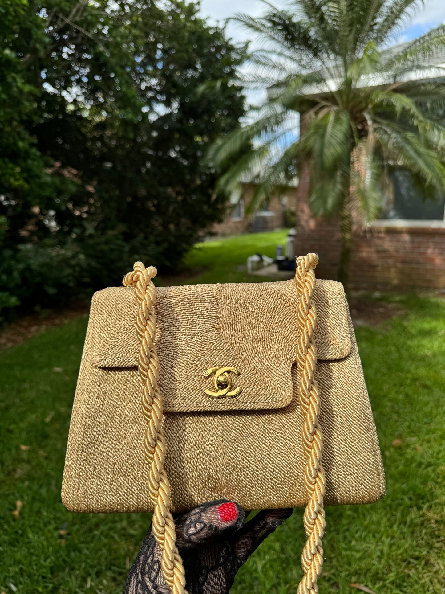 Chanel RARE Vintage Silk Rope Flap Bag