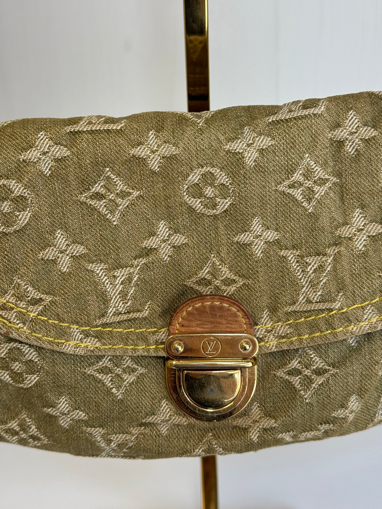 Louis Vuitton Green Monogram Denim Mini Pleaty + Coin Pouch