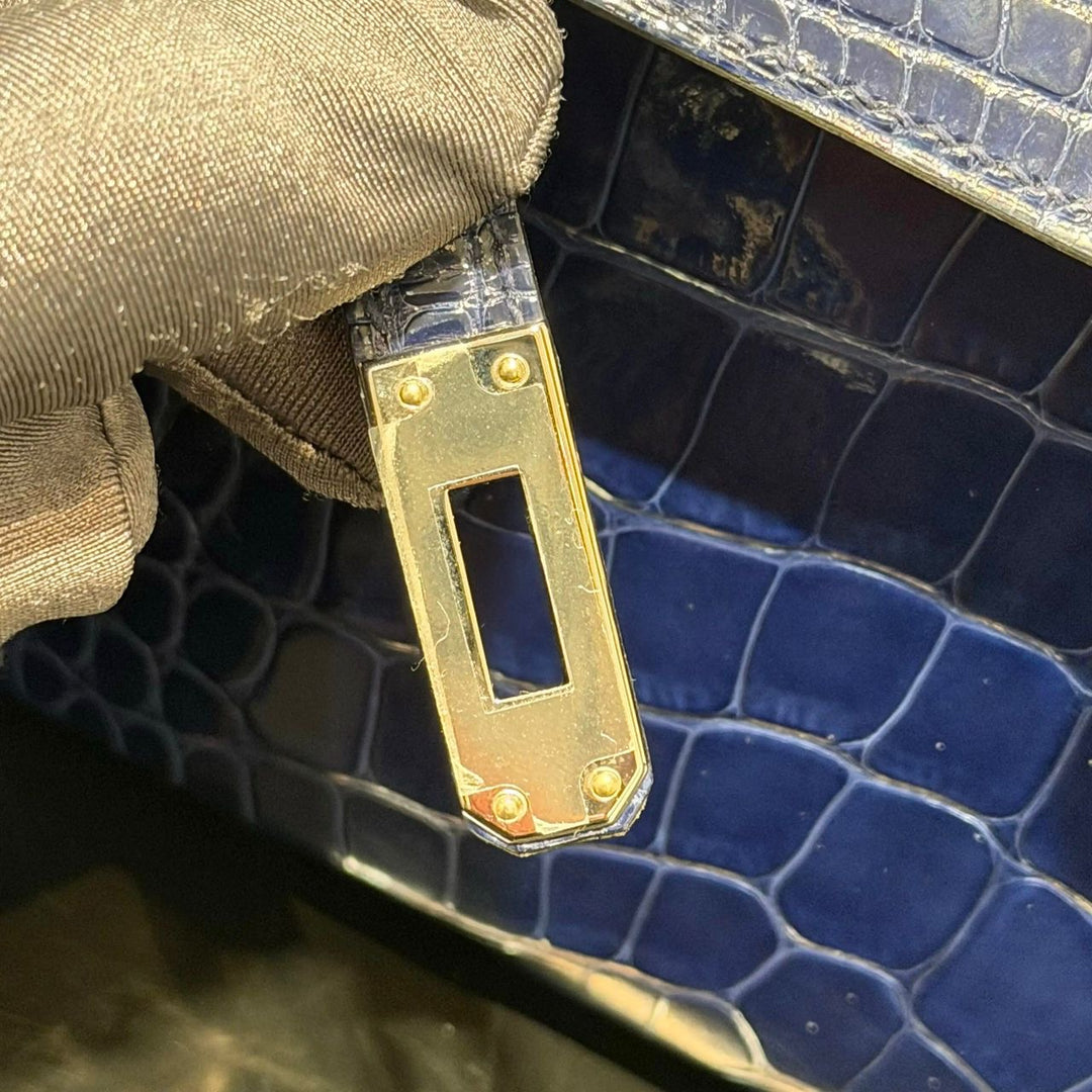 Hermès Mini Kelly 20 Niloticus Crocodile Bleu Saphir Palladium Hardware