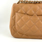 Chanel 18S Dark Beige Mini Square Caviar Flap Bag