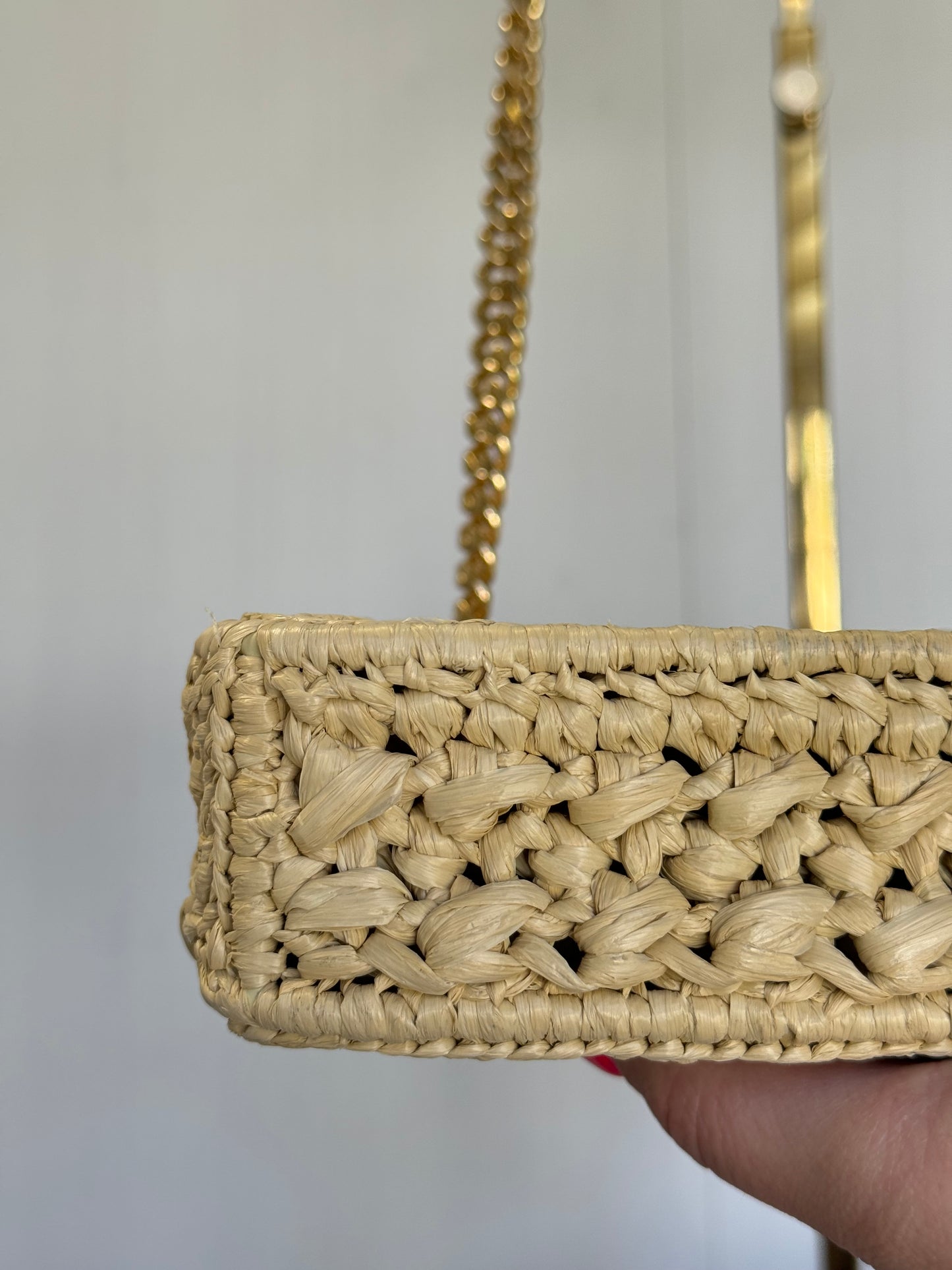 Celine 2023 Raffia Chain Shoulder Bag