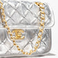 Chanel Silver Metallic Mini Braided Calfskin Flap Bag
