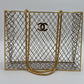 Chanel Spring 1997 Rare Gold Cage Shopping Tote