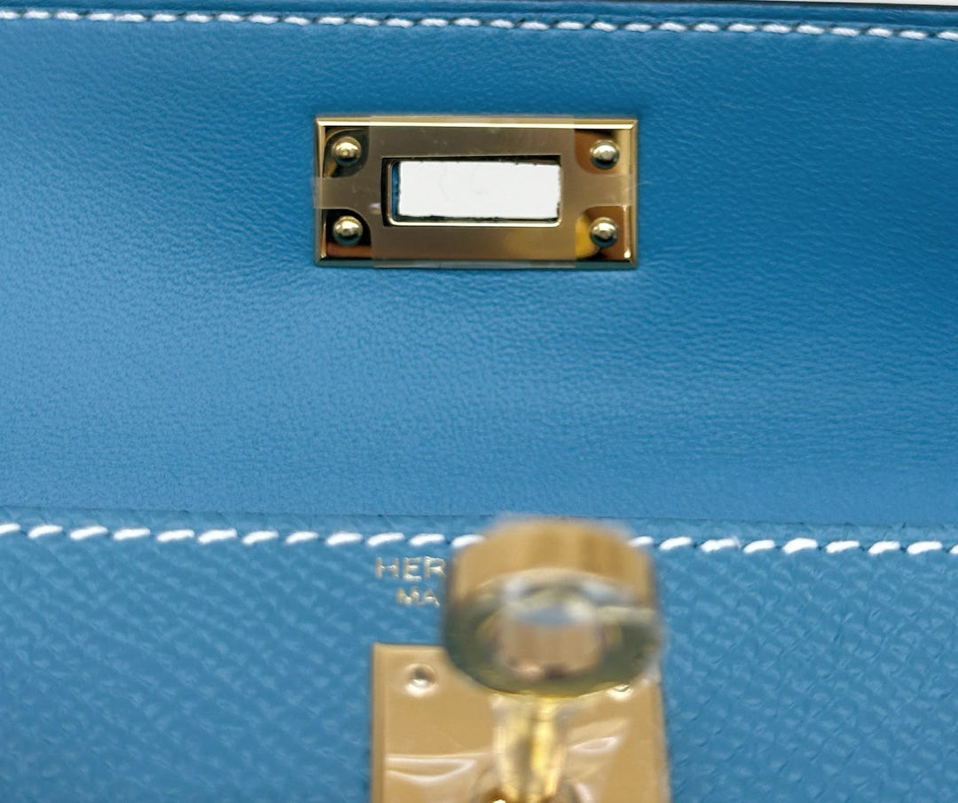 Hermès Mini Kelly Sellier 20 New Blue Jean Epsom Gold Hardware 2026