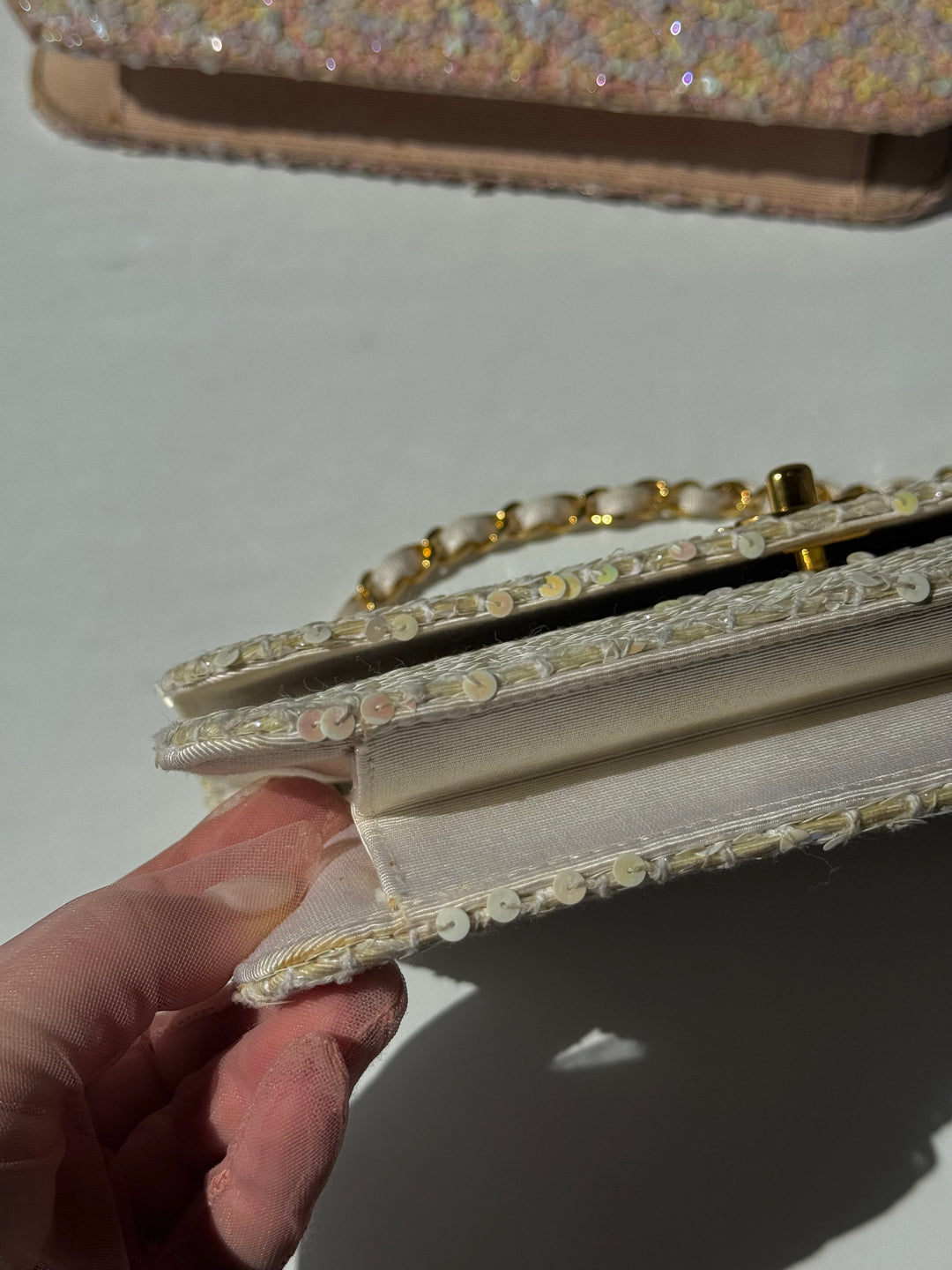 Chanel 1992 Medium Iridescent Sequin Flap Bag