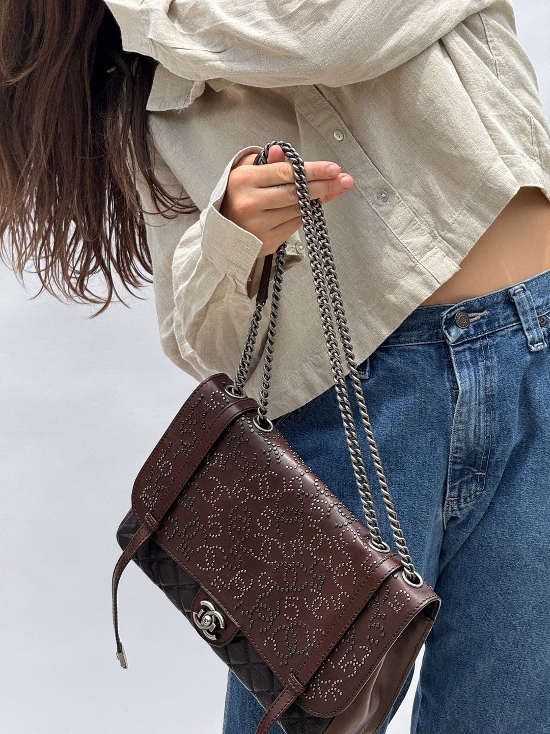 Chanel Jumbo Paris Dallas Texan Satchel Flap Bag