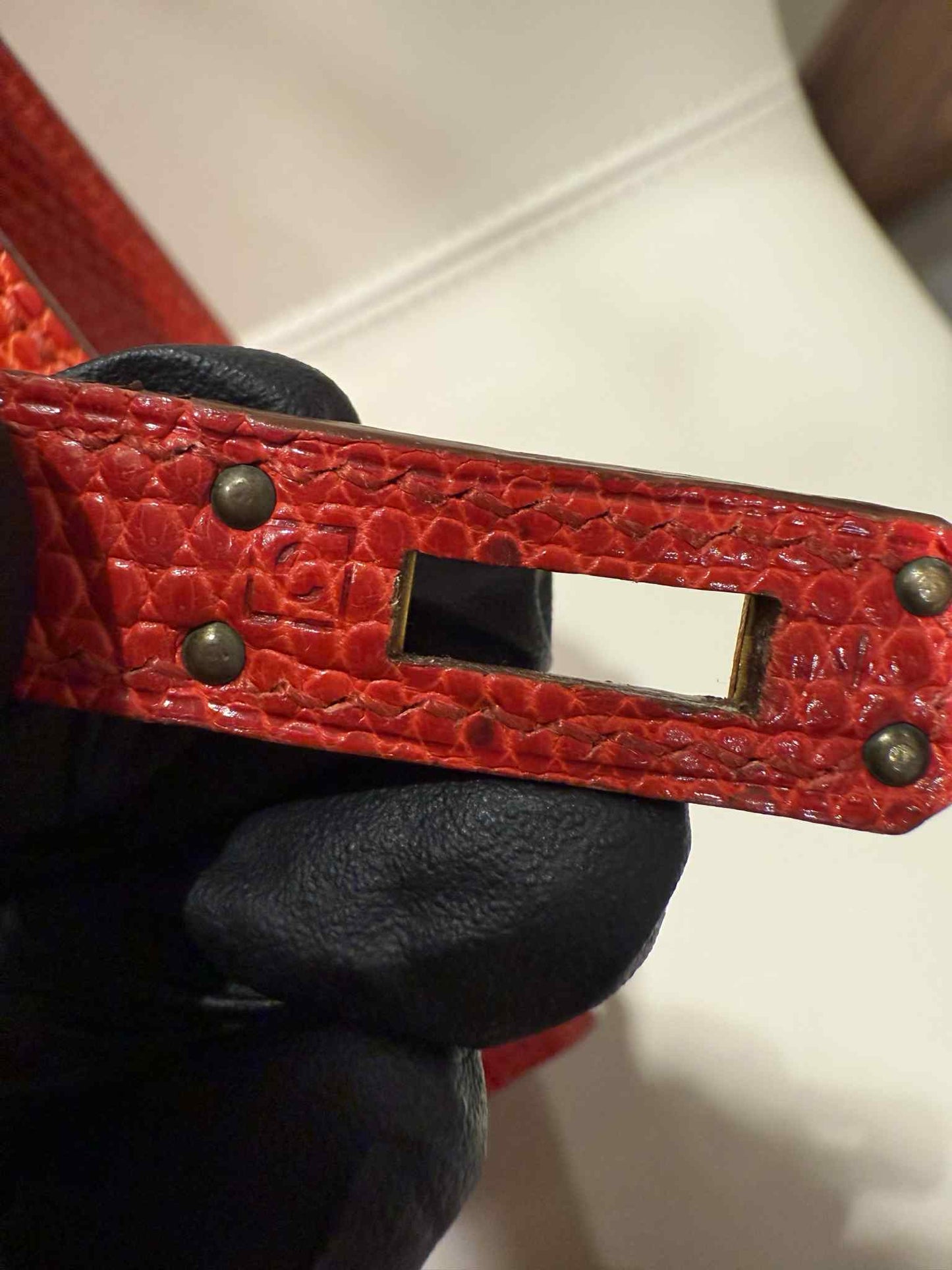 Hermes Vintage Red Lizard Kelly Sellier 20