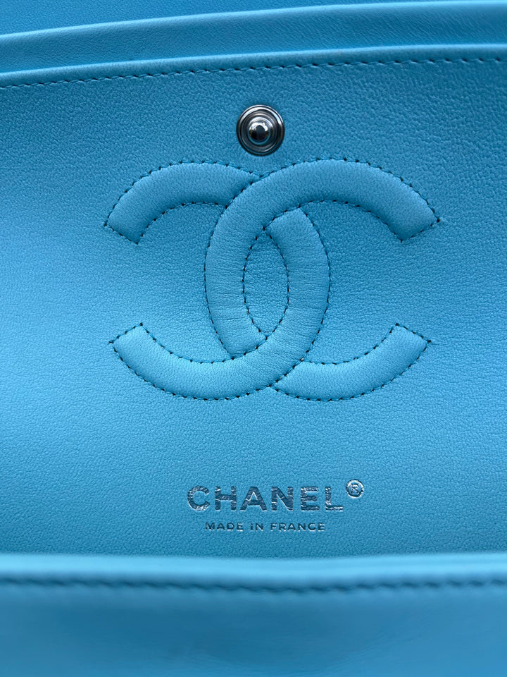 Chanel 21S Blue Neon Lambskin Medium Flap Bag