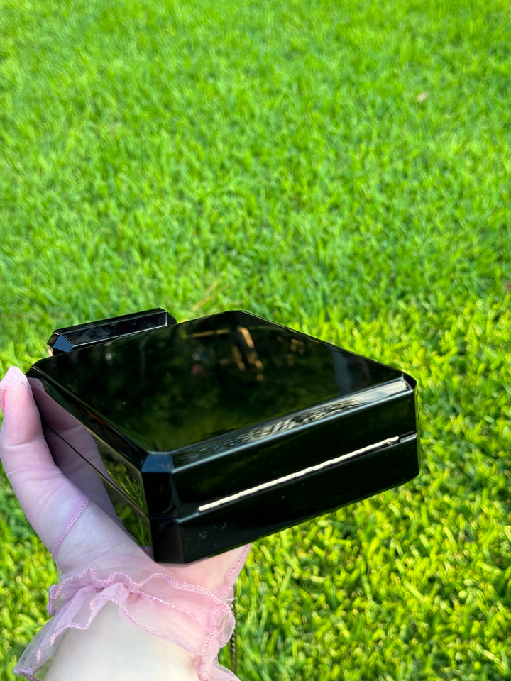 Chanel Black Acrylic Plexiglass Perfume Bottle Minaudière