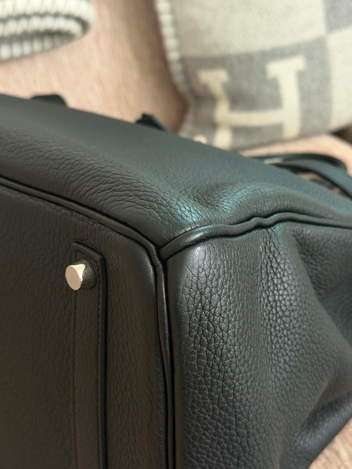 Hermès Birkin 35 Black Brushed Silver Hardware 2015