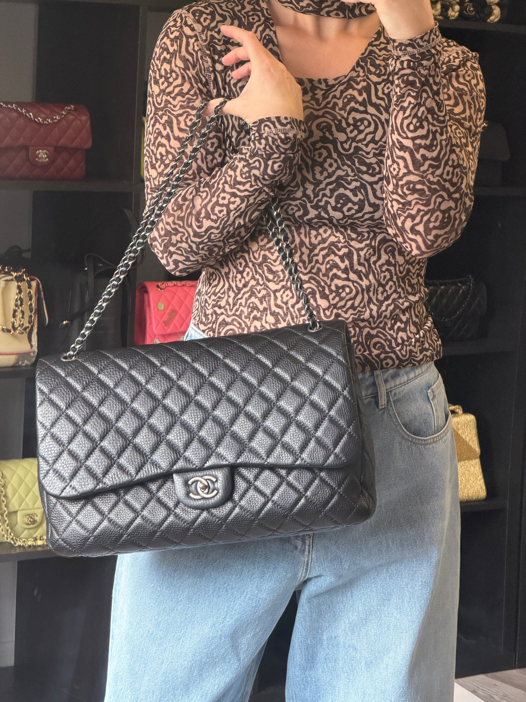 Chanel Small XXL Travel Flap Bag Black Quilted Calfskin Ruthenium Hardware 2020