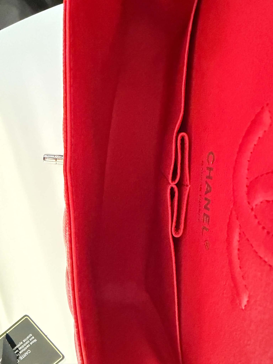 Chanel Small Classic Double Flap Caviar Red Silver Hardware 2020