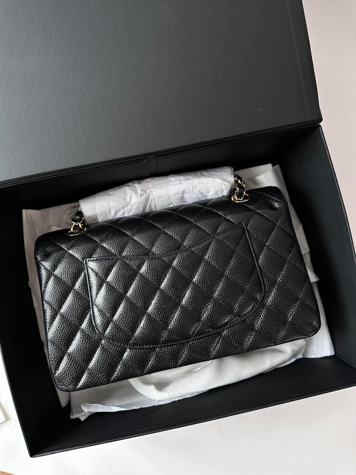 Chanel Black Medium Caviar Double Flap Bag GHW