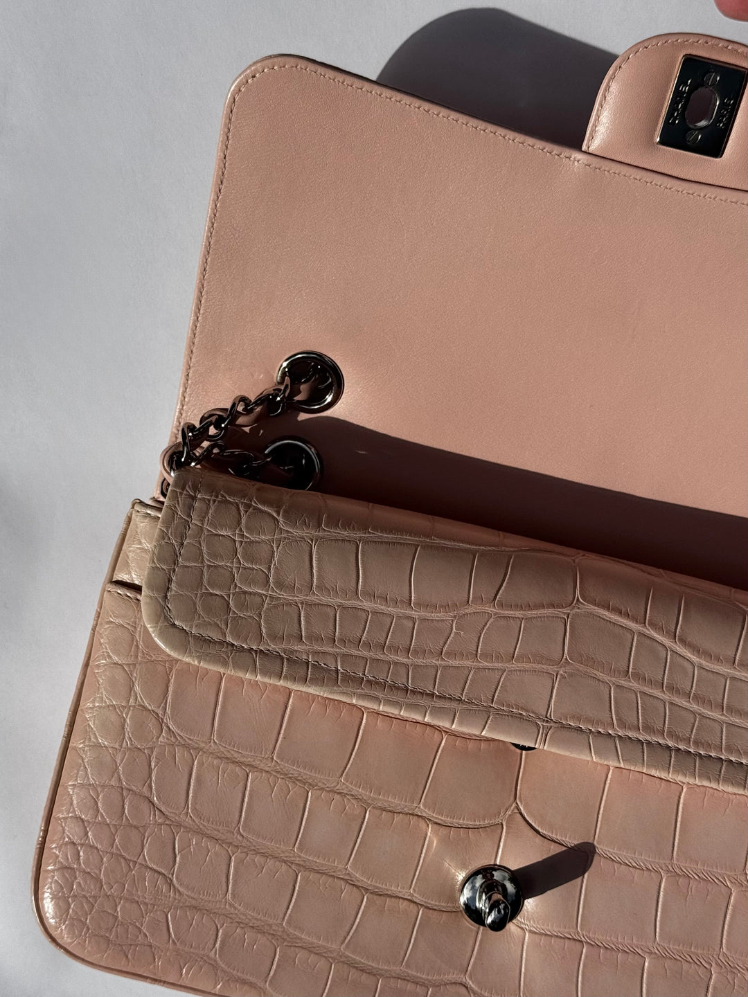 Chanel Bubblegum Pink Alligator Medium Classic Flap Bag
