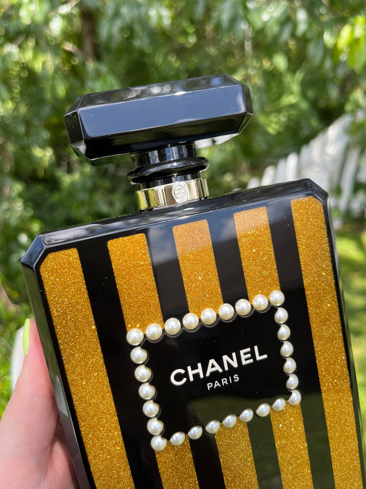 Chanel Perfume Bottle Minaudiere Pearl Embellished Plexiglass