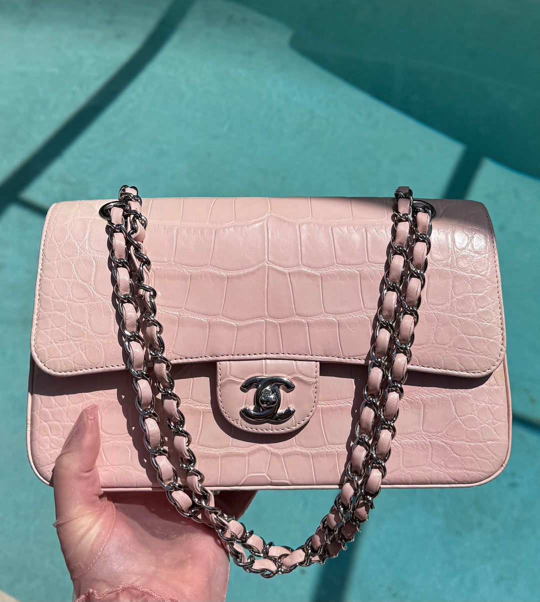 Chanel Bubblegum Pink Alligator Medium Classic Flap Bag