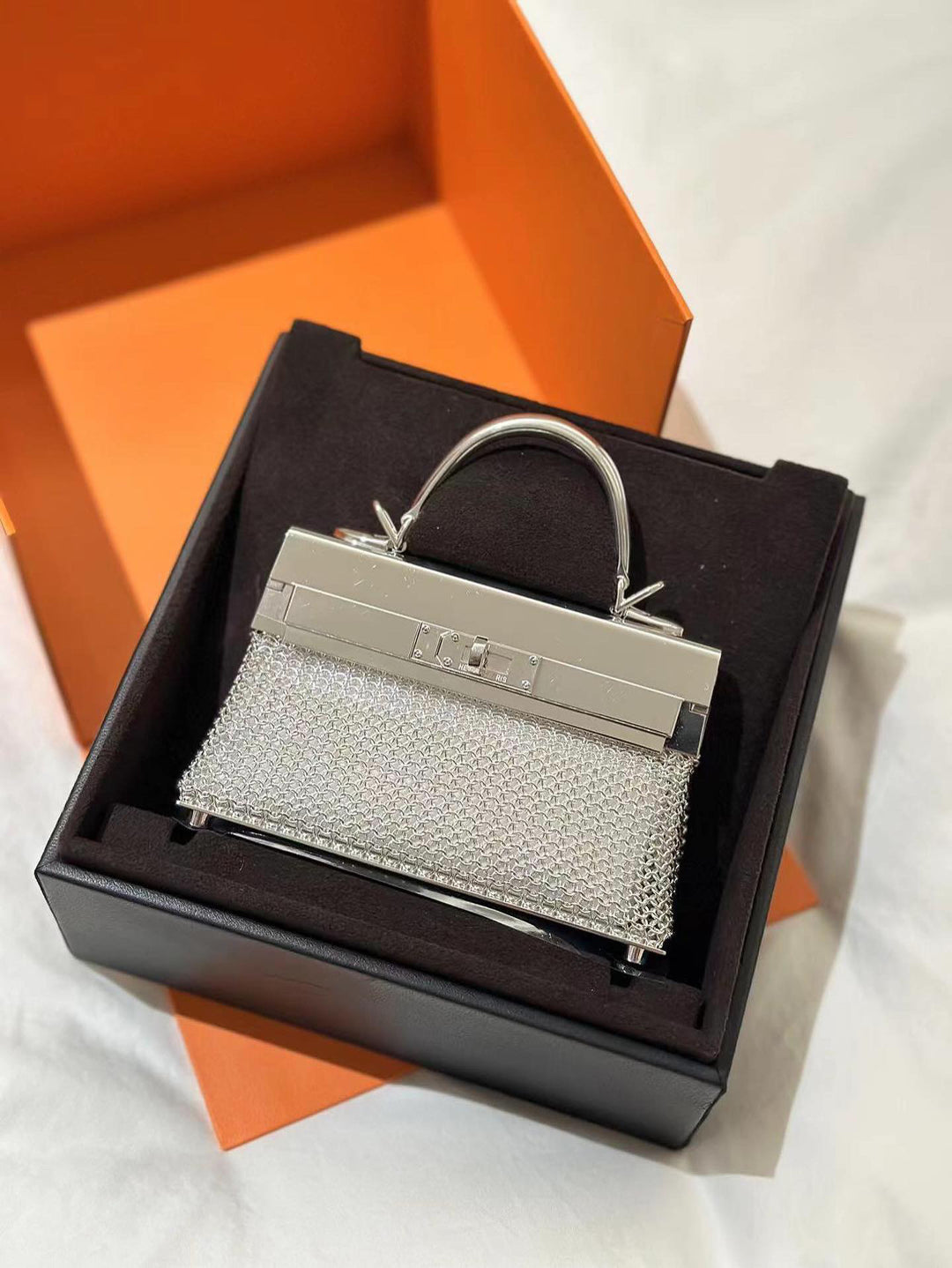 Hermes 2025 Hermès Kelly Sac Bijou Chaine in Sterling Silver Bag