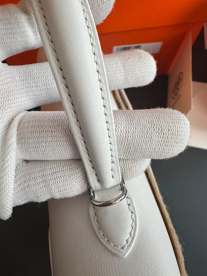 Hermès Mini Kelly Picnic Wicker New White Palladium Hardware 2020