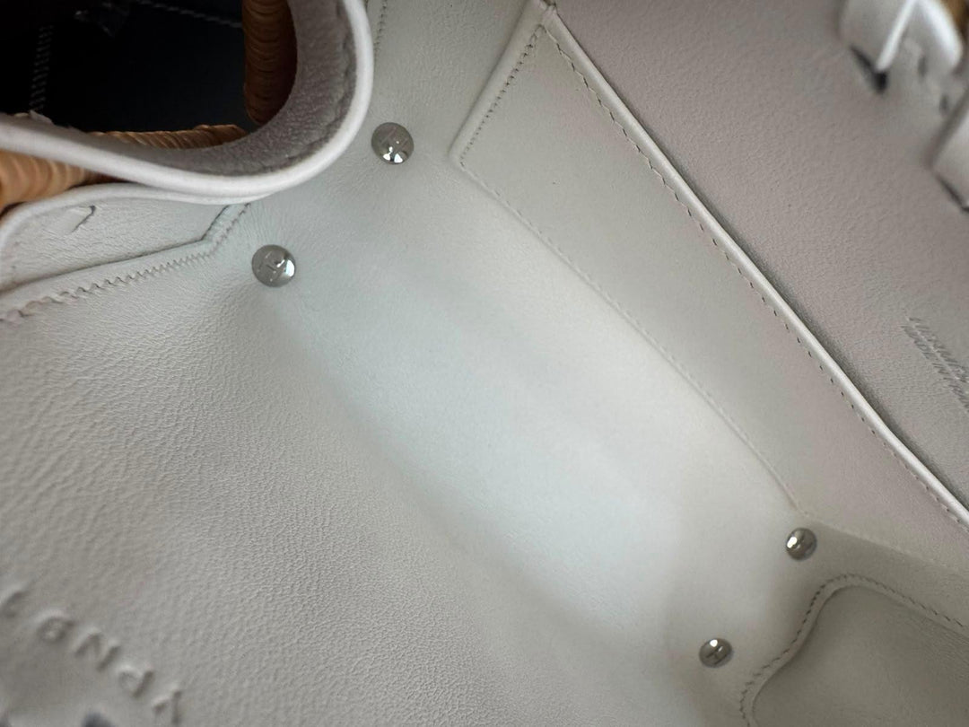 Hermès Mini Kelly Picnic Wicker New White Palladium Hardware 2020