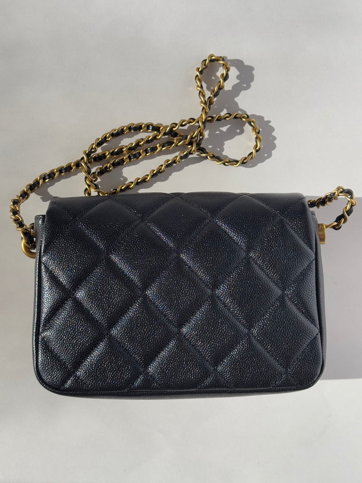 Chanel Black Iridescent My Perfect Mini Flap Bag