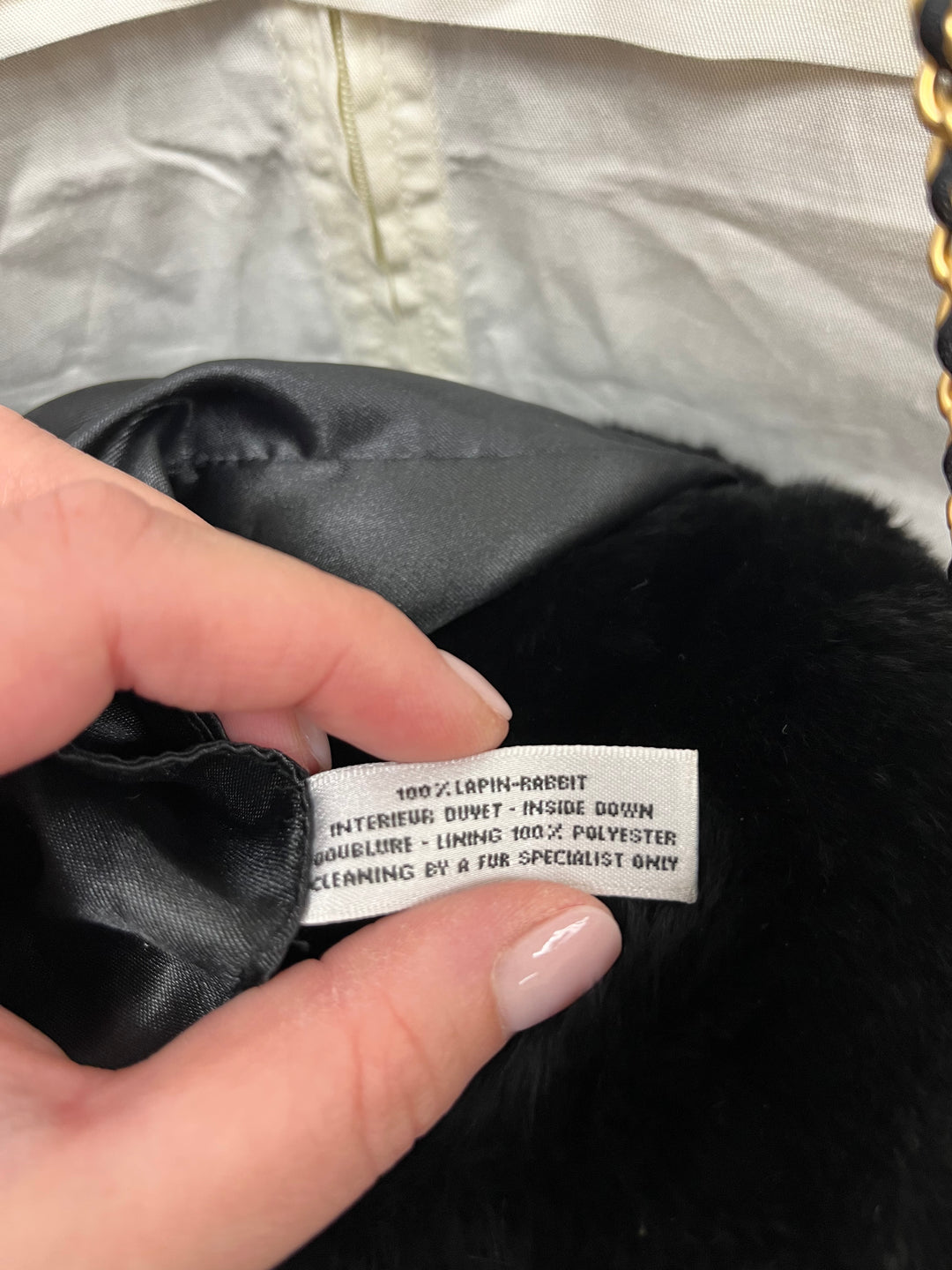 Rare Vintage Chanel Rabbit Lapin Fur Muff Bag Hand Warmer