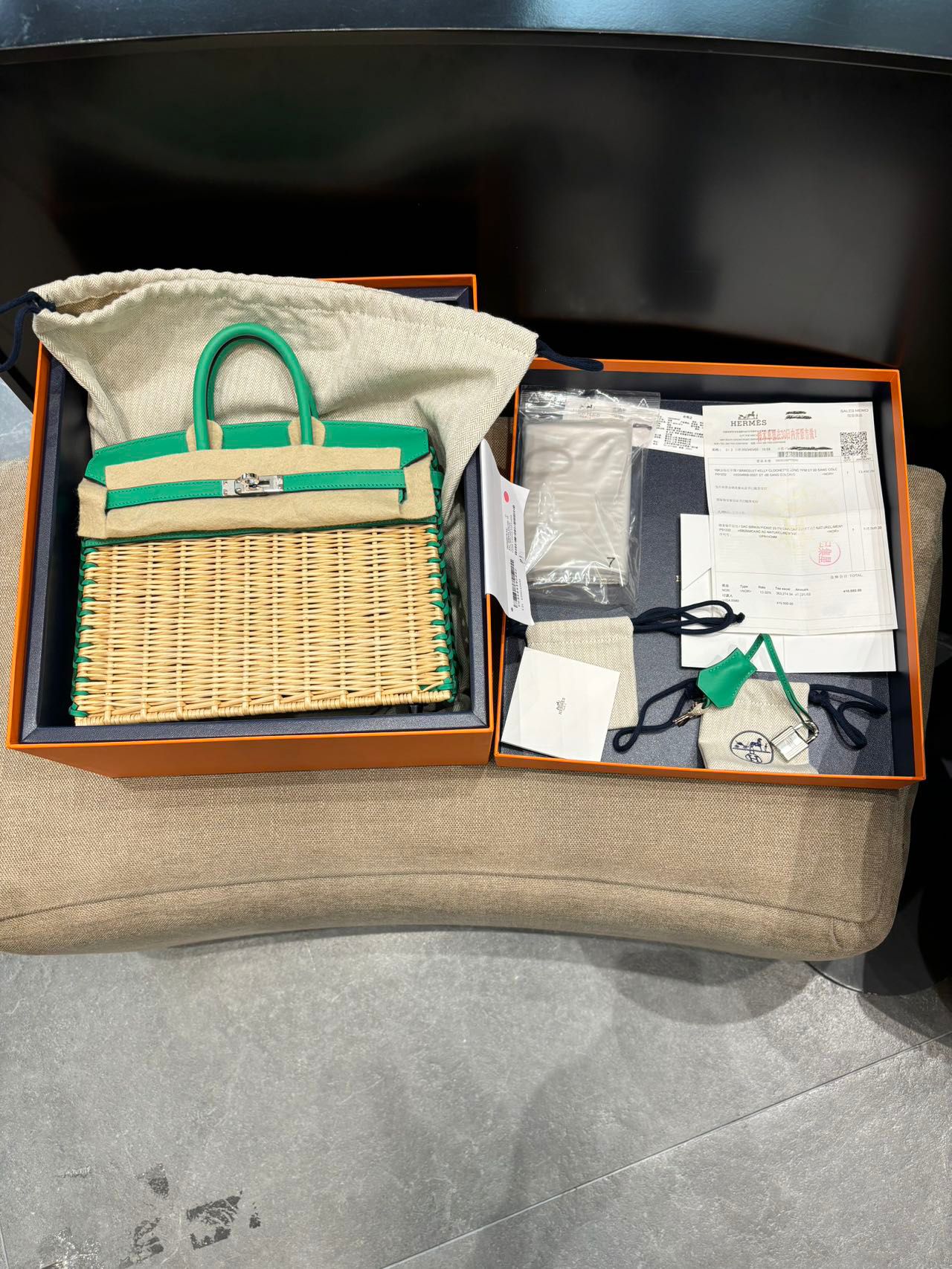 Hermes Menthe Swift Picnic Birkin 25