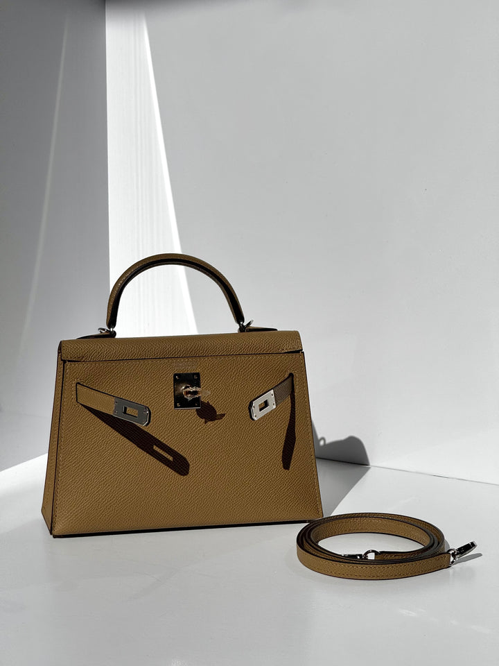 Hermes Mini Sellier Poussiere Electrum Kelly 20