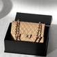 Chanel 22C Light Beige Medium Caviar Double Flap Bag